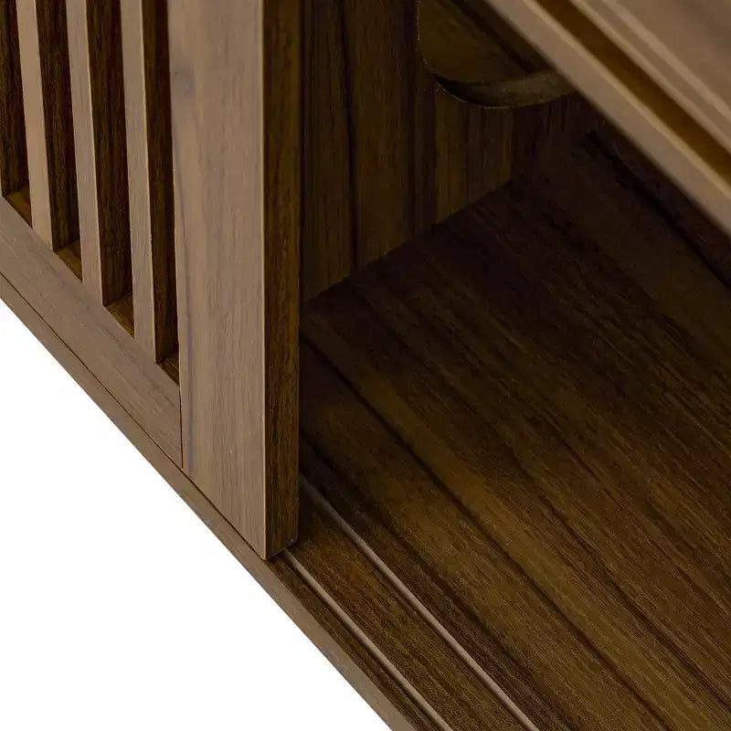 Meuble TV extensible pour chat, meuble console TV, niche pour chat, cache litière avec griffoir, Noyer - ModernLuxe