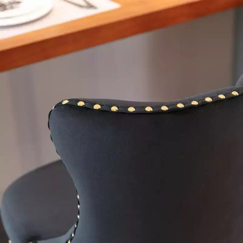 Lot de 2 tabourets de bar pivotants en velours, hauteur réglable de 63,5 à 83,8 cm, noirs, modernes, rembourrés, avec pieds dorés