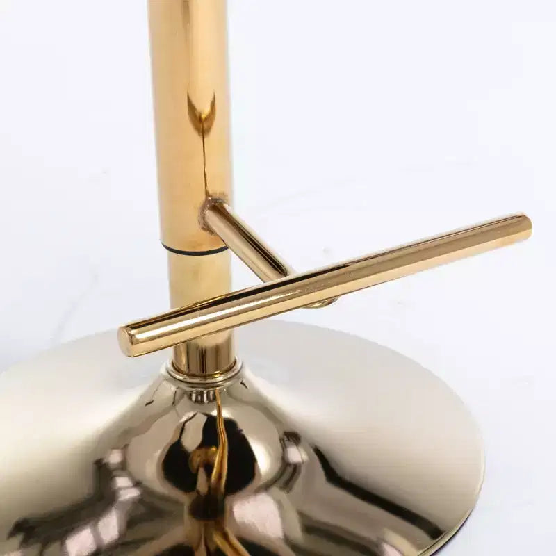 Lot de 2 tabourets de bar pivotants en velours, hauteur réglable de 63,5 à 83,8 cm, noirs, modernes, rembourrés, avec pieds dorés