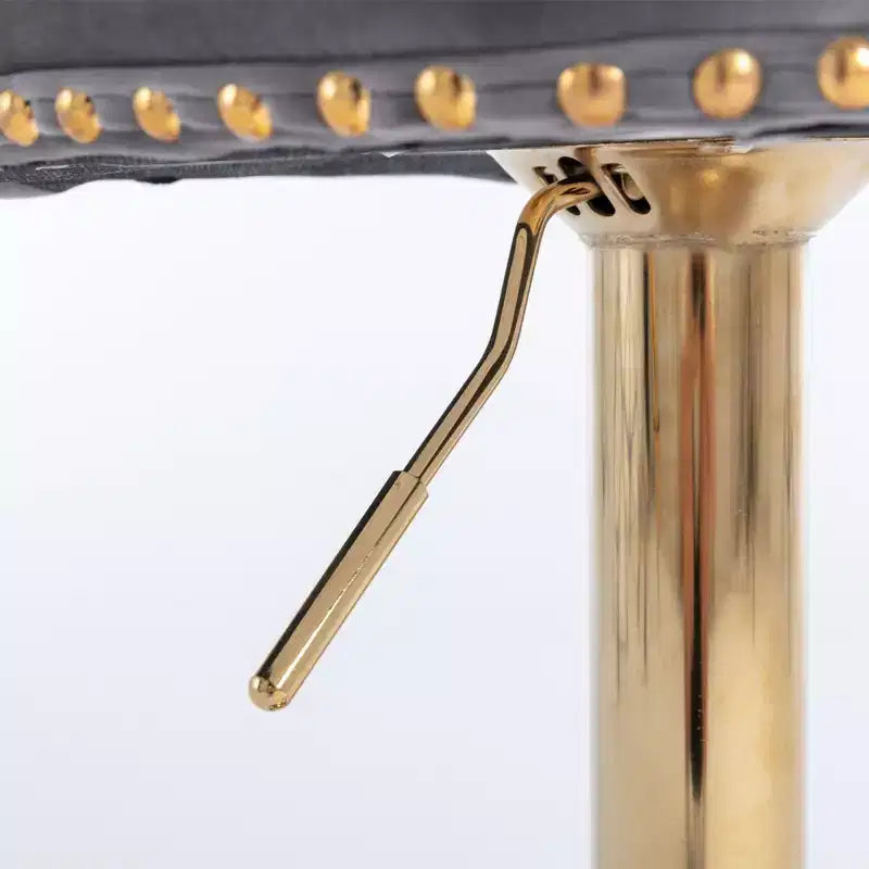 Lot de 2 tabourets de bar pivotants en velours, hauteur réglable de 63,5 à 83,8 cm, noirs, modernes, rembourrés, avec pieds dorés