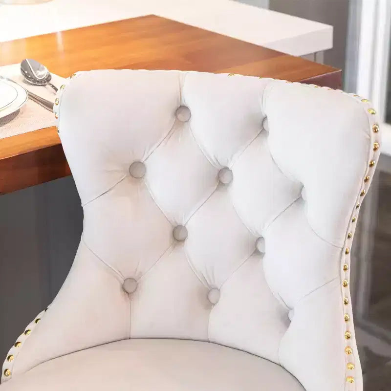 Lot de 2 tabourets de bar pivotants en velours, hauteur réglable de 63,5 à 83,8 cm, noirs, modernes, rembourrés, avec pieds dorés