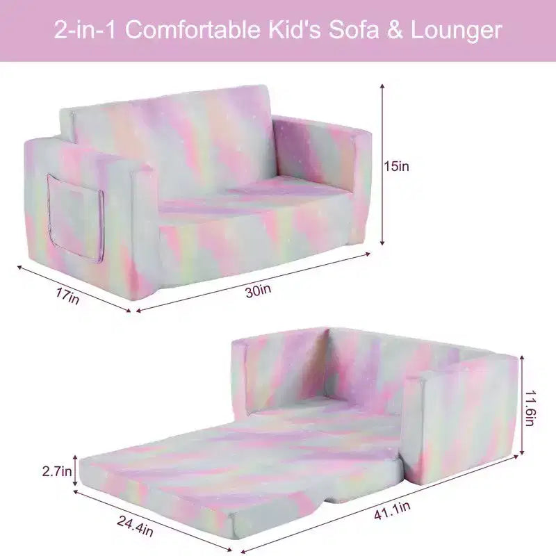 Karl Home Canapé pliant double pour enfants, 1 place, en éponge
