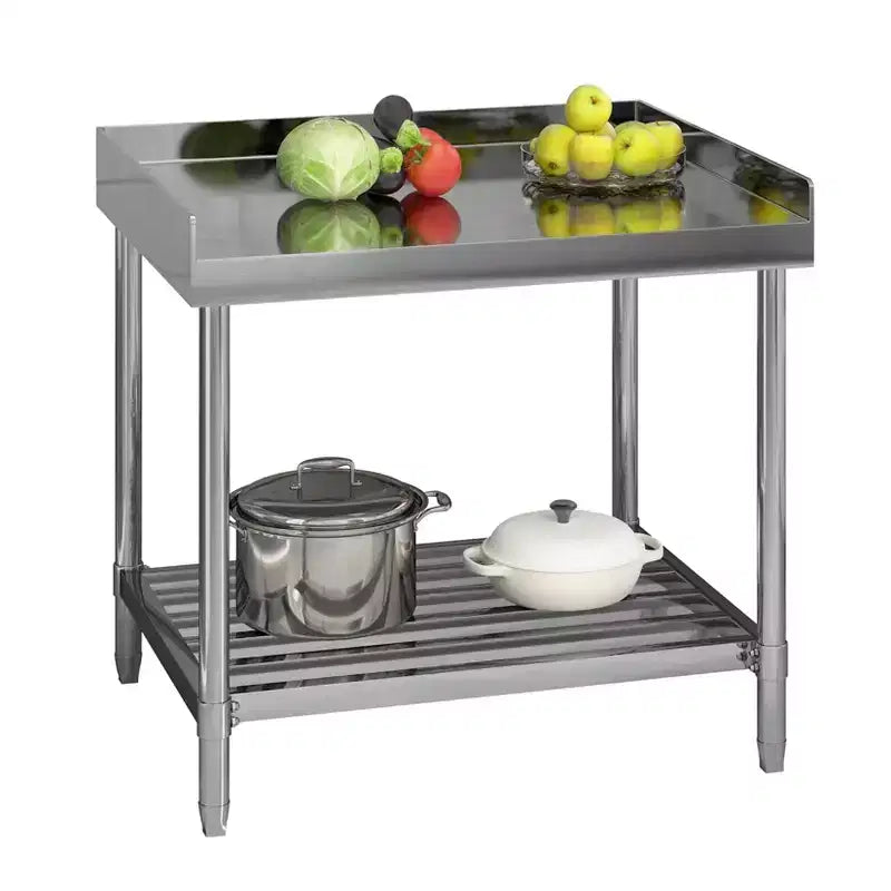 Table en acier inoxydable, table de préparation commerciale NSF de 36 x 30 pouces avec dosseret - Poste de travail robuste pour restaurant, maison, hôtel