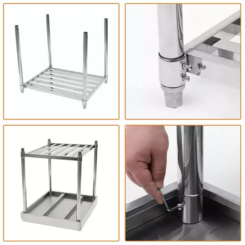 Table en acier inoxydable, table de préparation commerciale NSF de 36 x 30 pouces avec dosseret - Poste de travail robuste pour restaurant, maison, hôtel