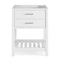 Alaterre Furniture Harrison 24 in. W Vanity Base Cabinet without Top, Bathroom Storage with Soft-Close Drawers, Solid Pine Wood Construction, White