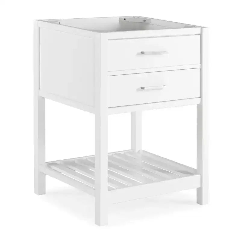 Meuble bas de lavabo Alaterre Furniture Harrison, 61 cm de large, sans plateau, rangement de salle de bain avec tiroirs à fermeture douce, construction en bois de pin massif, blanc