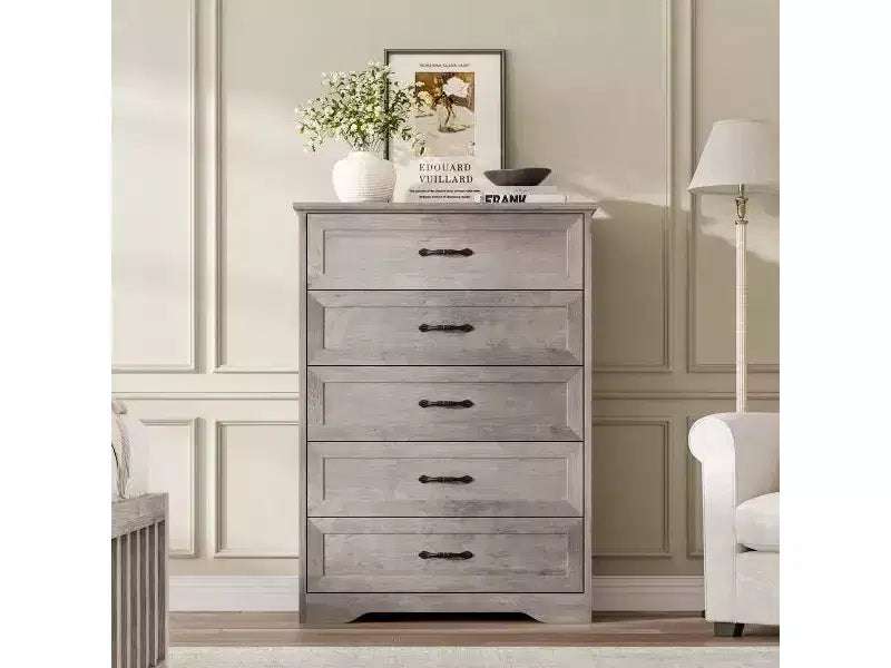 GustoWave 6 commodes de chambre à coucher, commode, commode en bois moderne de style ferme, commode de rangement.