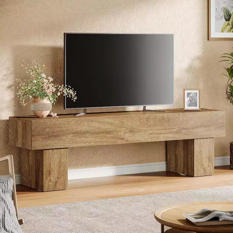 Meuble TV Lantine 63, Centre de divertissement, Console TV basse pour salon, Longs meubles TV pour téléviseurs de 55/60/65 pouces