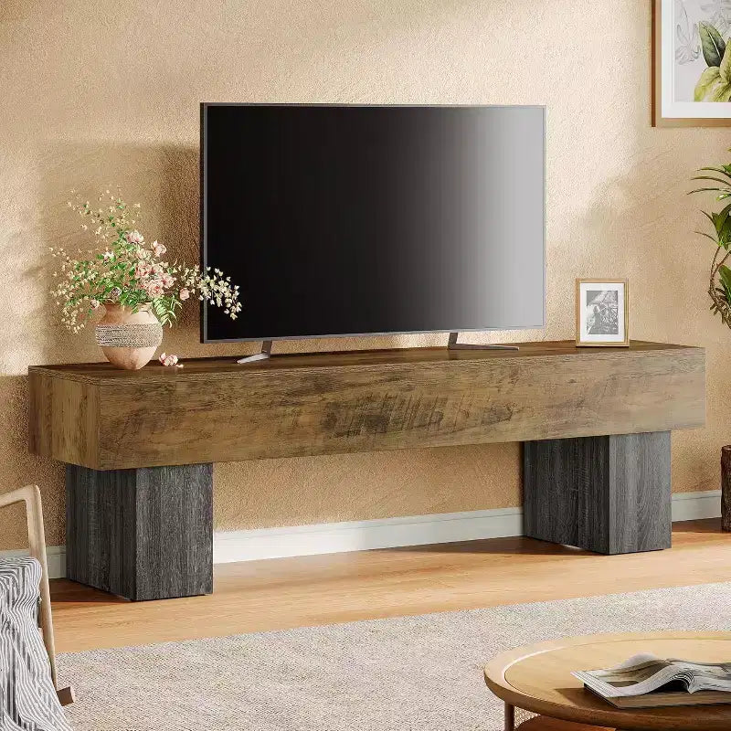 Meuble TV Lantine 63, Centre de divertissement, Console TV basse pour salon, Longs meubles TV pour téléviseurs de 55/60/65 pouces