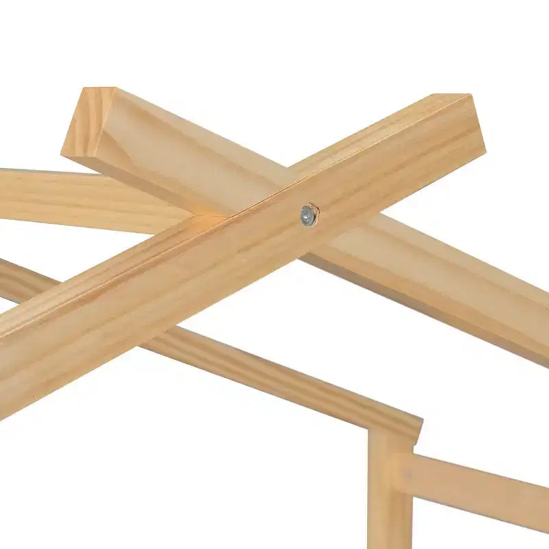 Lit cabane en bois double Whisen avec lit gigogne double