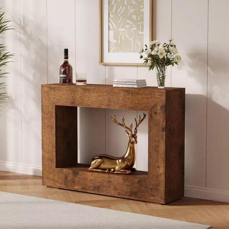 Coolmee Table console de ferme de 119 cm, Table console d'entrée en bois, Table d'appoint industrielle pour couloir, salon, entrée, foyer