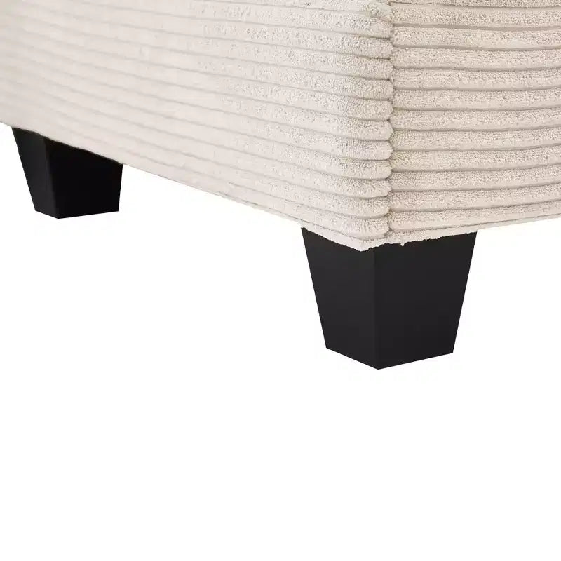 Canapé sectionnel en velours côtelé en forme de U Hyleory, canapé 4 places avec 2 poufs mobiles, mobilier de salon modulable