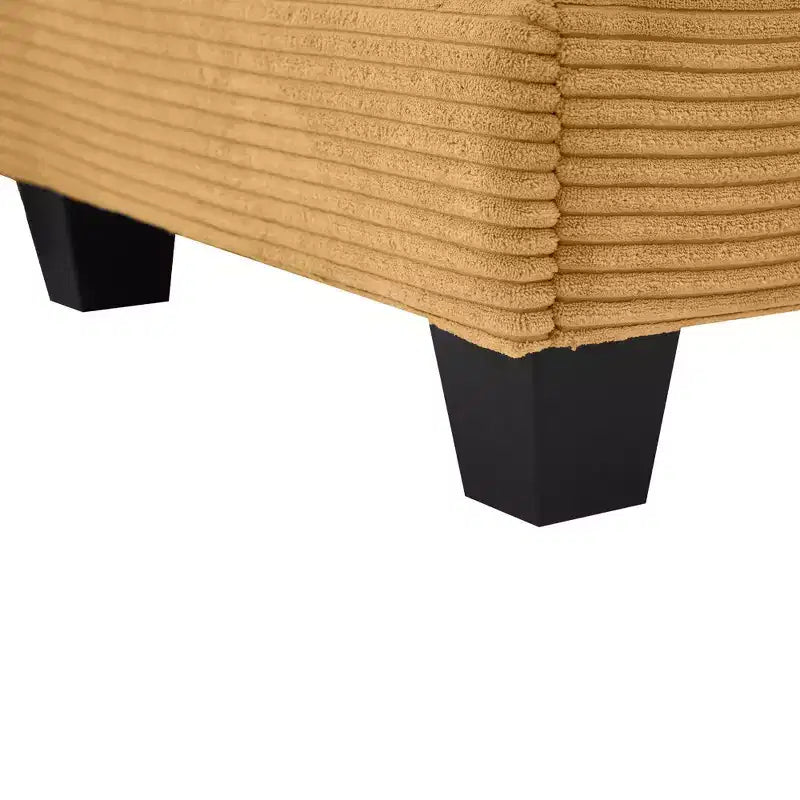 Canapé sectionnel en velours côtelé en forme de U Hyleory, canapé 4 places avec 2 poufs mobiles, mobilier de salon modulable