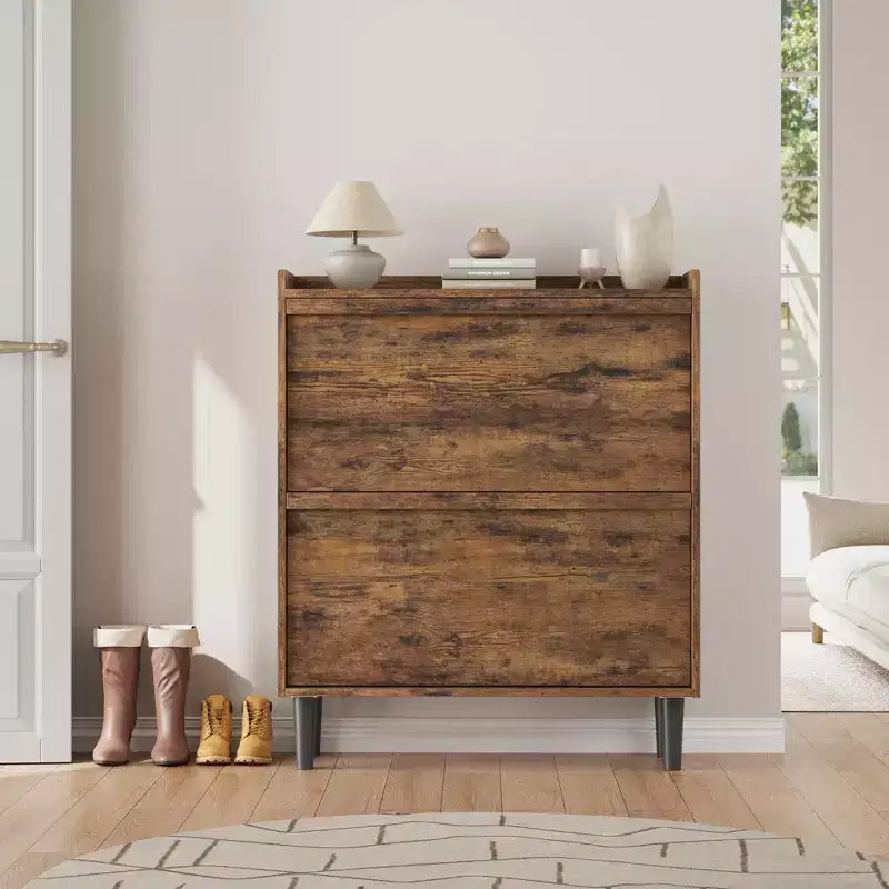 Meuble à chaussures GustoWave avec tiroirs basculants, meuble de rangement en bois avec étagère réglable, rangement à chaussures, meuble à chaussures caché pour couloir, entrée