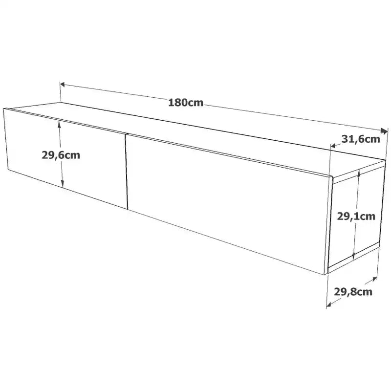 Meuble TV HomeStock Future Maze Pin-Blanc Imprimé UV 178 cm Console de divertissement flottante avec étagères de rangement et portes