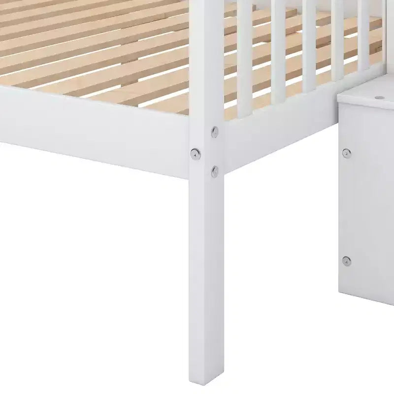 Lit mezzanine superposé deux places et lit double avec escalier, lit superposé en bois massif avec rangement et garde-corps pour enfants, adolescents et adultes