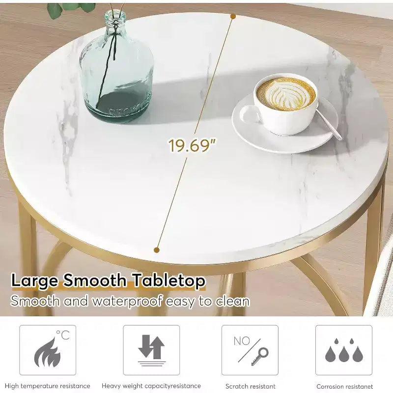 Table d'appoint industrielle ronde étroite Okak avec base en métal creux, table de chevet cylindrique pour salon, chambre à coucher