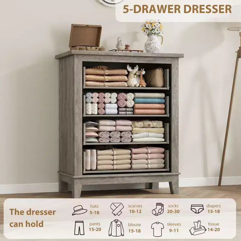 Commode verticale haute à 4 tiroirs de 34,8 pouces avec grand espace de rangement pour chambre à coucher
