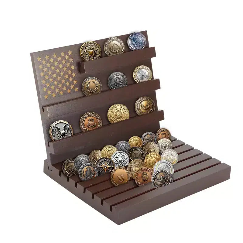 Unique Bargains Coin Display Holder Red Brown 1 Pc