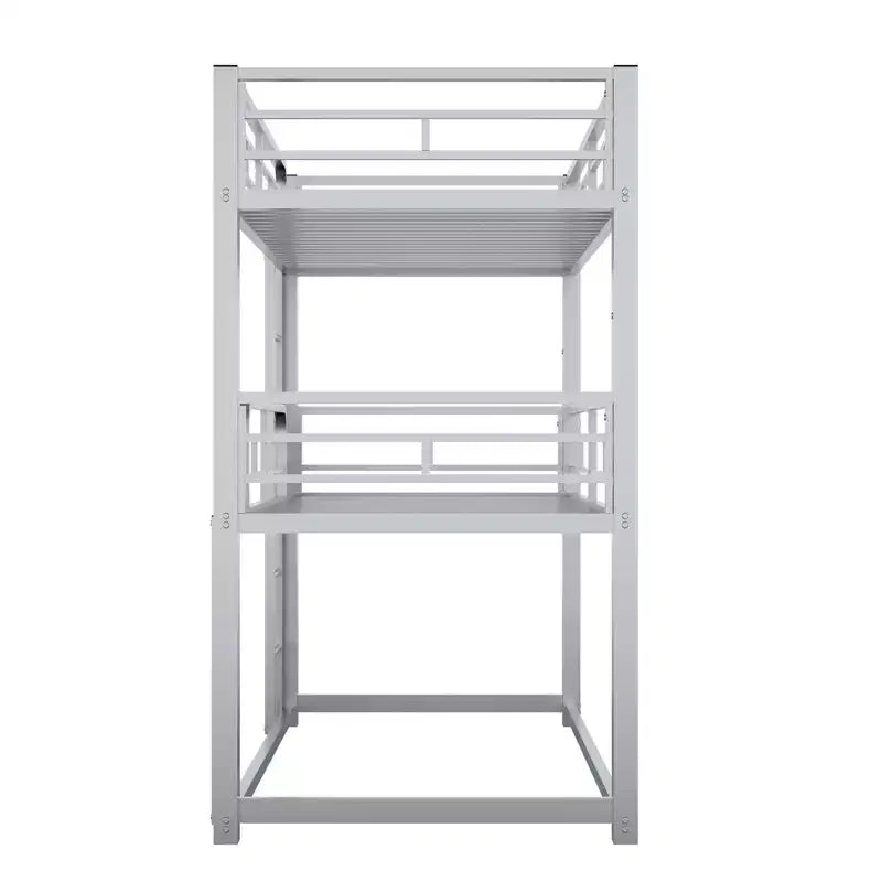 Lit superposé triple en métal pour 3 enfants, lits superposés jumeaux 3 en 1 avec échelle et barrière de sécurité pour chambre à coucher