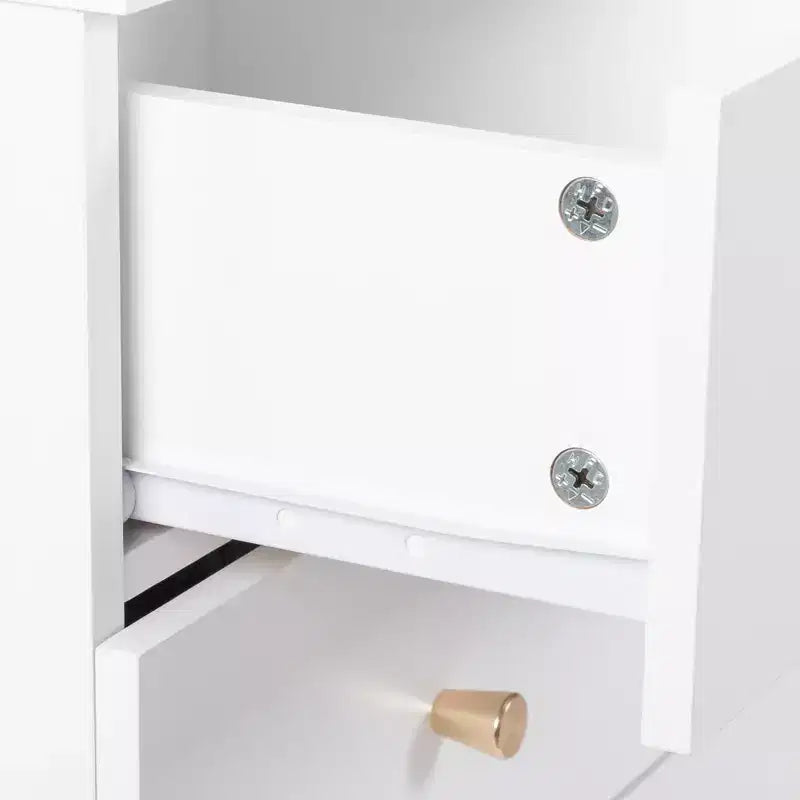 Table de chevet moderne simple à 4 tiroirs blanche
