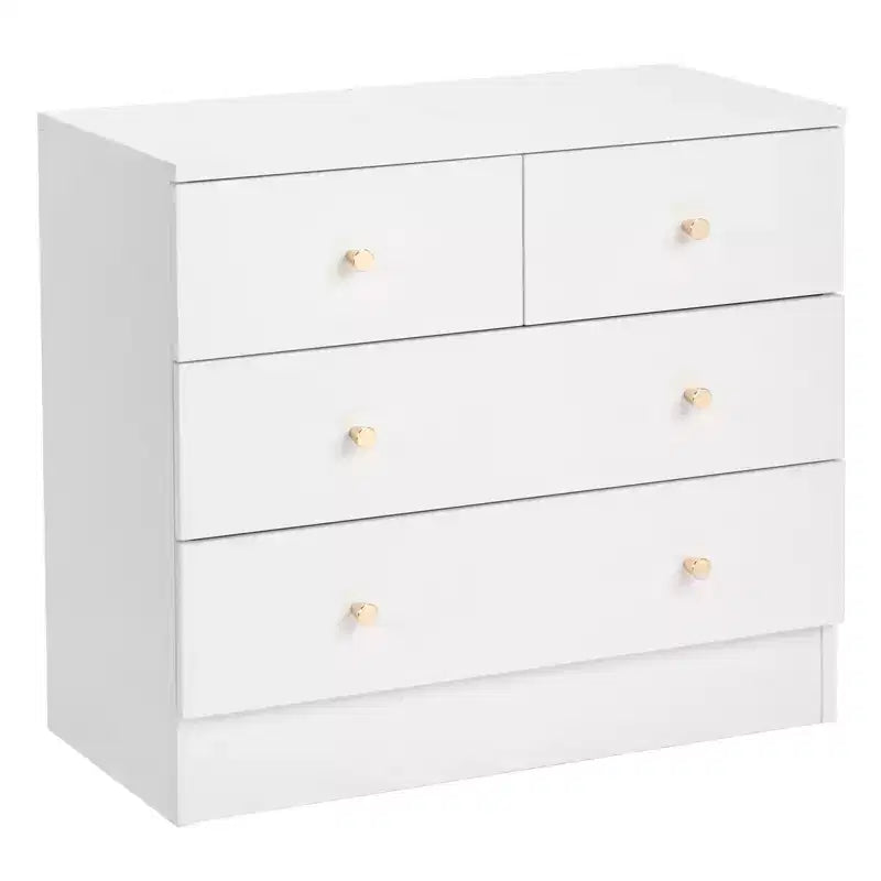 Table de chevet moderne simple à 4 tiroirs blanche