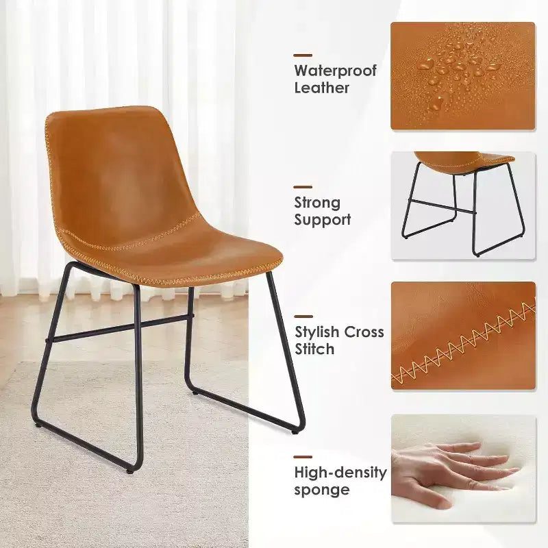 Chaises de salle à manger marron, lot de 4, pour cuisine et salle à manger