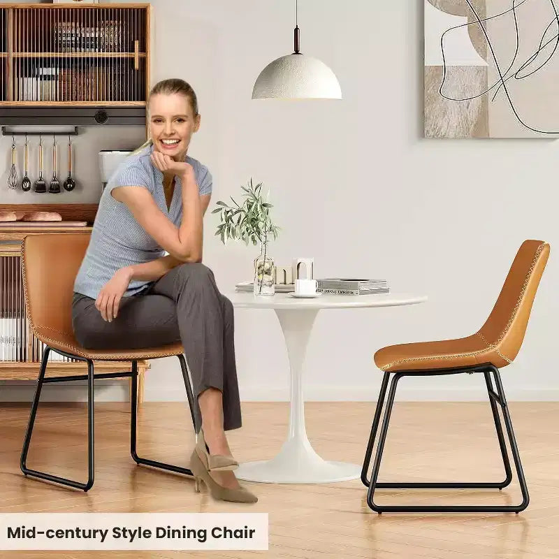 Chaises de salle à manger marron, lot de 4, pour cuisine et salle à manger