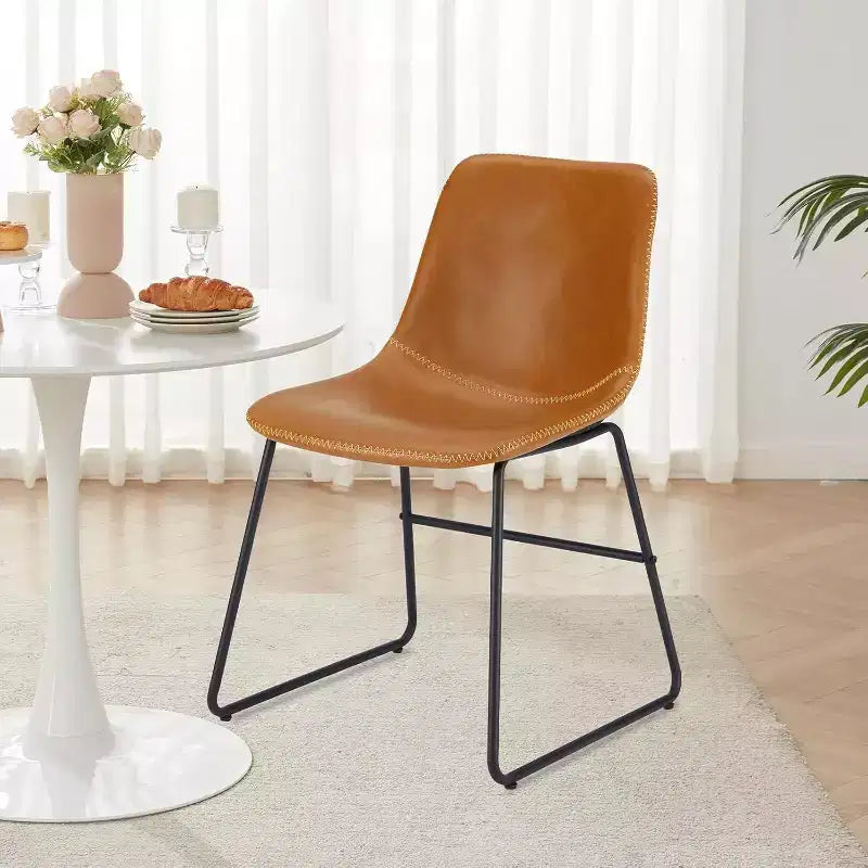 Chaises de salle à manger marron, lot de 4, pour cuisine et salle à manger