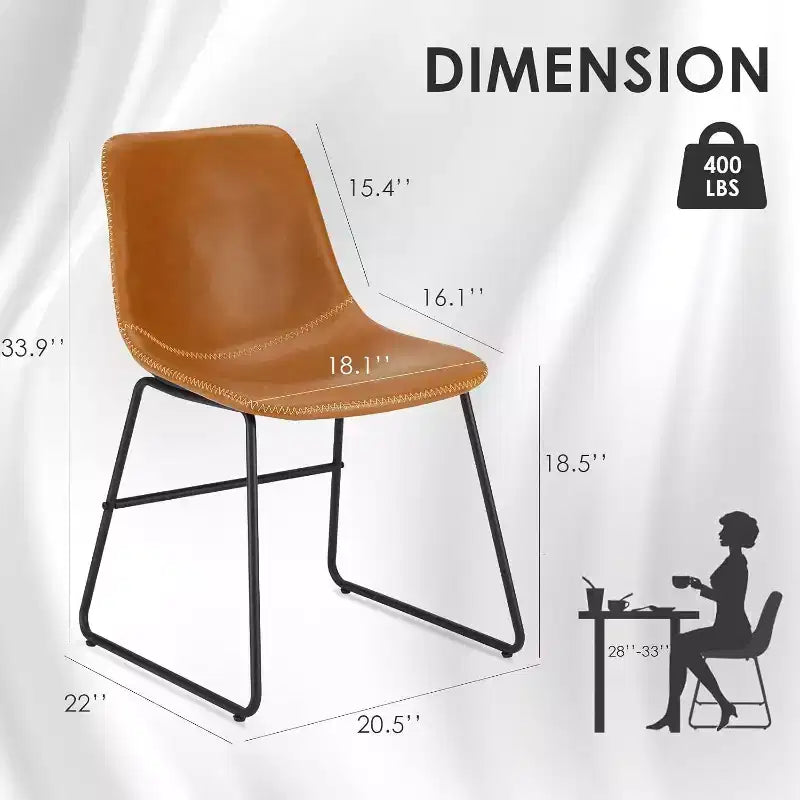Chaises de salle à manger marron, lot de 4, pour cuisine et salle à manger
