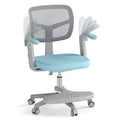 Costway Kids Desk Chair Children Study Chair with Adjustable Height, Armrest & Footrest Purple/Pink/Green/Gray/Blue