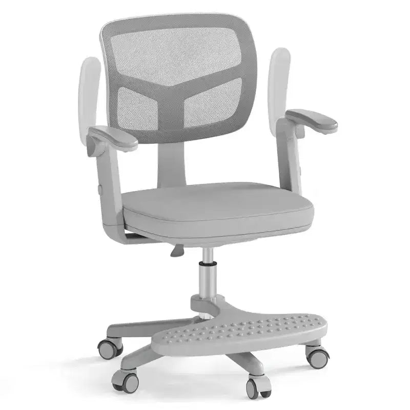 Chaise de bureau pour enfants Costway, chaise d'étude pour enfants avec hauteur réglable, accoudoir et repose-pieds Violet/Rose/Vert/Gris/Bleu