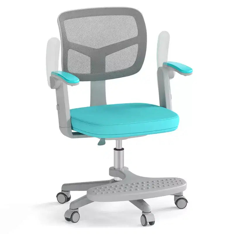 Chaise de bureau pour enfants Costway, chaise d'étude pour enfants avec hauteur réglable, accoudoir et repose-pieds Violet/Rose/Vert/Gris/Bleu