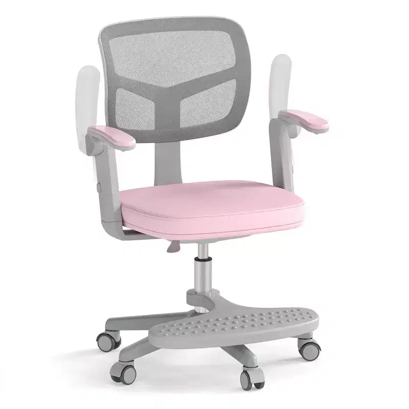 Chaise de bureau pour enfants Costway, chaise d'étude pour enfants avec hauteur réglable, accoudoir et repose-pieds Violet/Rose/Vert/Gris/Bleu