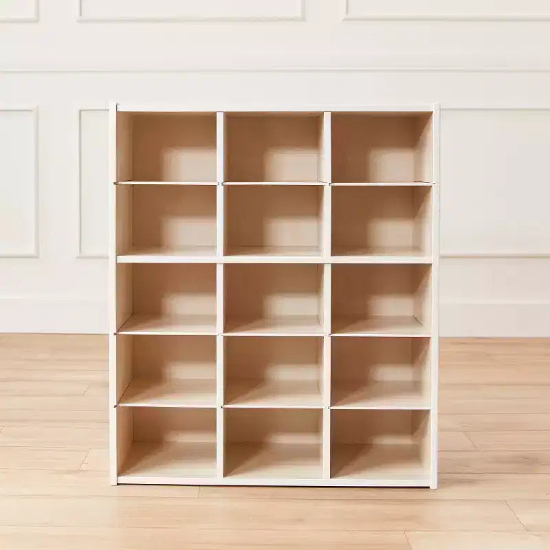 Meuble de rangement ECR4Kids Streamline à 15 casiers avec 15 bacs à façade incurvée, 5x3, mobilier pour enfants