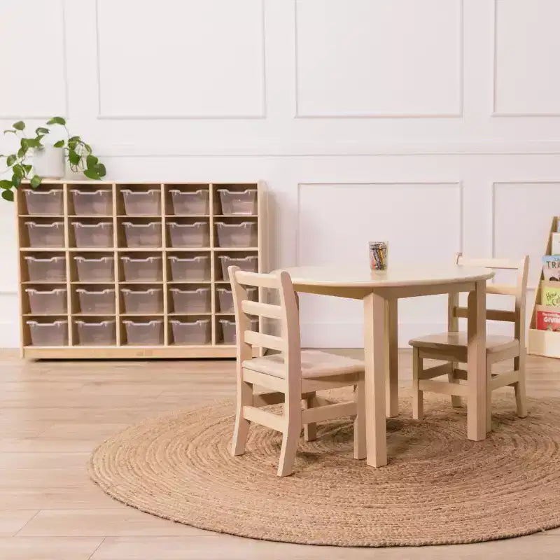 Meuble de rangement mobile à 25 casiers ECR4Kids et 25 bacs de rangement à façade ouverte, 5x5, Meuble pour enfants
