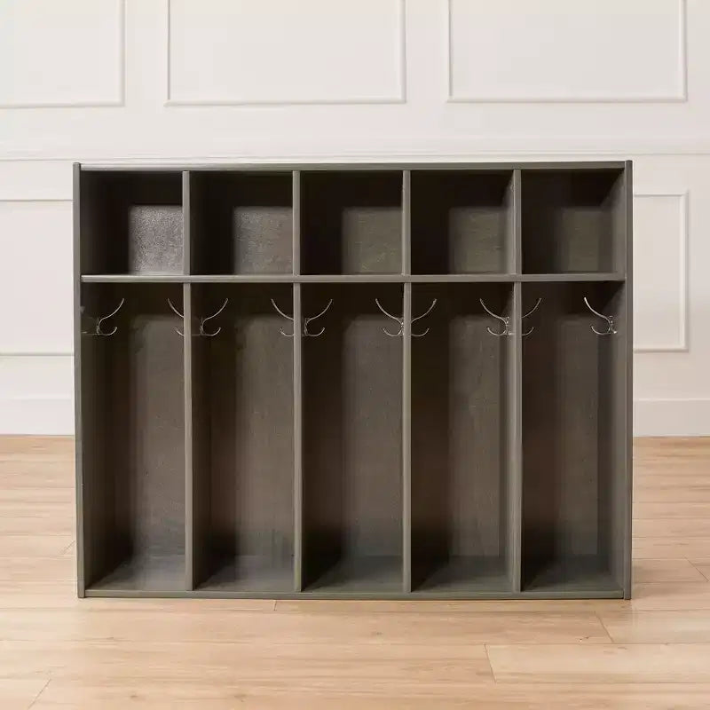 Vestiaire à 5 compartiments pour tout-petits et 5 bacs de rangement avant à écope ECR4Kids Streamline, Rangement à casiers
