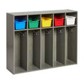 ECR4Kids Streamline 5-Section Toddler Coat Locker and 5 Scoop Front Bins, Cubby Storage