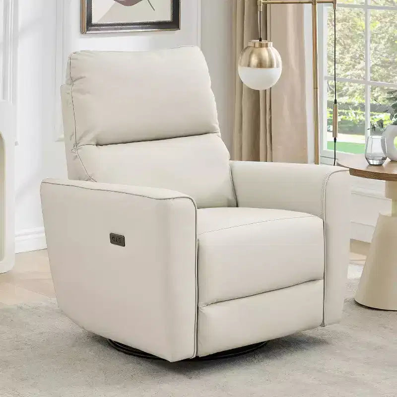 Fauteuil inclinable électrique Acekool pivotant et coulissant, fauteuil à bascule rembourré pour salon, fauteuil inclinable avec accoudoirs incurvés et dossier rembourré pour chambre à coucher