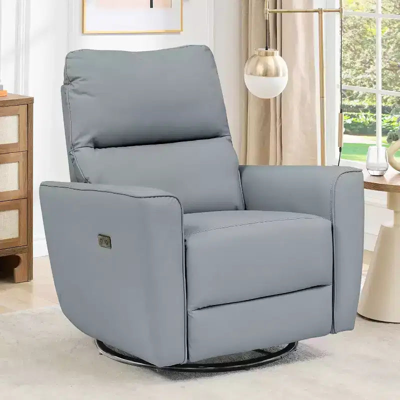 Fauteuil inclinable électrique Acekool pivotant et coulissant, fauteuil à bascule rembourré pour salon, fauteuil inclinable avec accoudoirs incurvés et dossier rembourré pour chambre à coucher