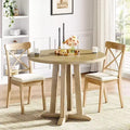 Lantine 31.5-Inch Round Dining Table for 2-4, Farmhouse Small Kitchen Table with Sturdy & Unique Base for Dining Room, Small Space,Oak