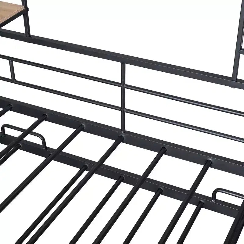 Lit de repos cabane avec lit gigogne et étagère de rangement, cadre de lit robuste pour enfants, adolescents et adultes
