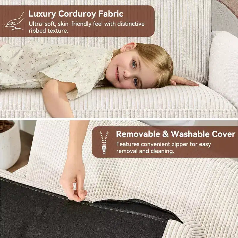 Canapé Dyonery, coussin en mousse à mémoire de forme, montage sans outils, design moderne du milieu du siècle pour petits espaces