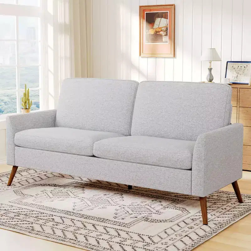 Canapé Dyonery, coussin en mousse à mémoire de forme, montage sans outils, design moderne du milieu du siècle pour petits espaces