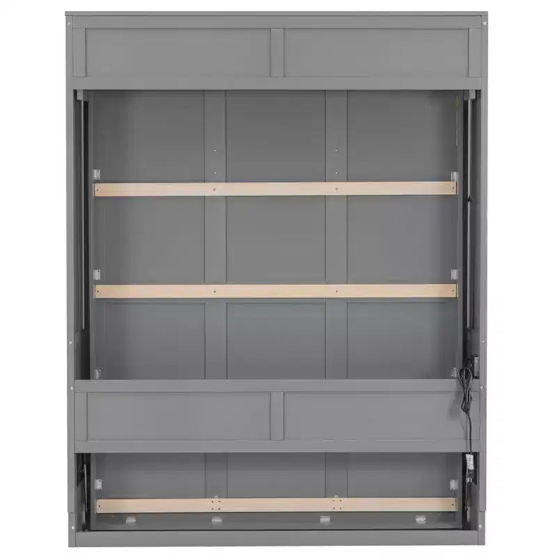 Lit escamotable Whisen Queen Murphy avec bureau, lumières LED et station de recharge USB