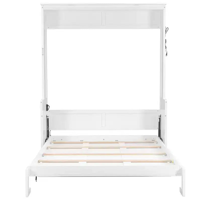 Lit escamotable Whisen Queen Murphy avec bureau, lumières LED et station de recharge USB