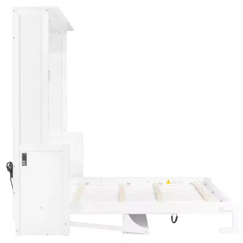 Lit escamotable Whisen Queen Murphy avec bureau, lumières LED et station de recharge USB