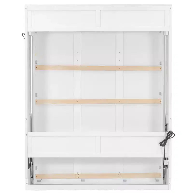 Lit escamotable Whisen Queen Murphy avec bureau, lumières LED et station de recharge USB