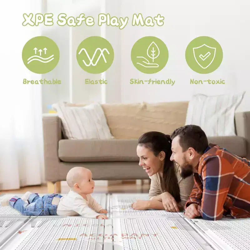 Parc pour bébé Fodoss avec tapis 150x150 cm, centre d'activités intérieur et extérieur pour bébés et tout-petits, barrière de sécurité pour bébé