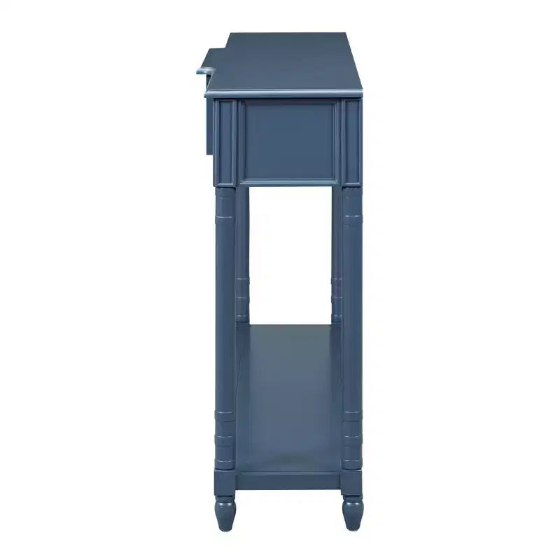 Console d'entrée en bois massif avec tiroirs et étagère GDFStudio Tammy 52